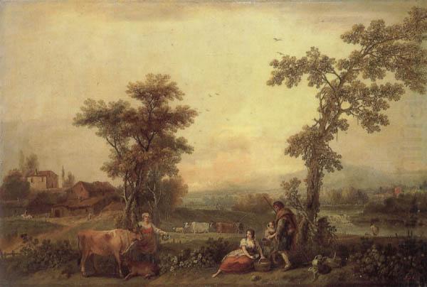 Francesco Zuccarelli Landscape with a Woman Leading a Cow china oil painting image